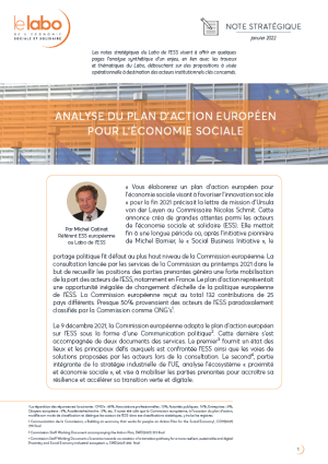 Note stratégique Analyse du plan d'action européen pour l'économie sociale