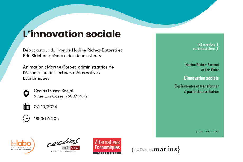 Lancement d'ouvrage : L'innovation sociale, Nadine Richez-Battesti et Eric Bidet