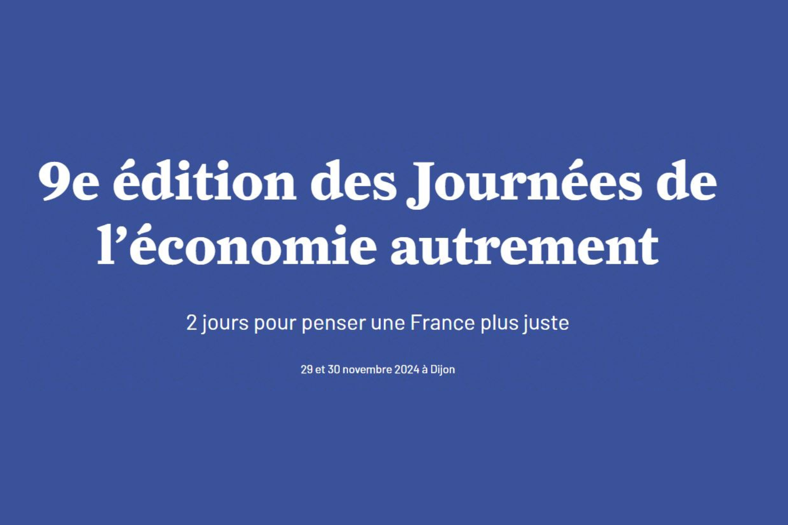 9e édition des Journées de l’économie autrement