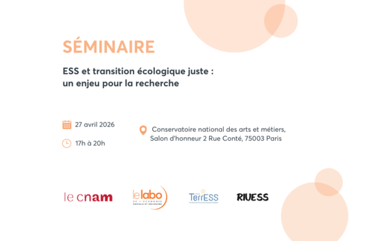 Séminaire "ESS et transition écologique juste : un enjeu pour la recherche"